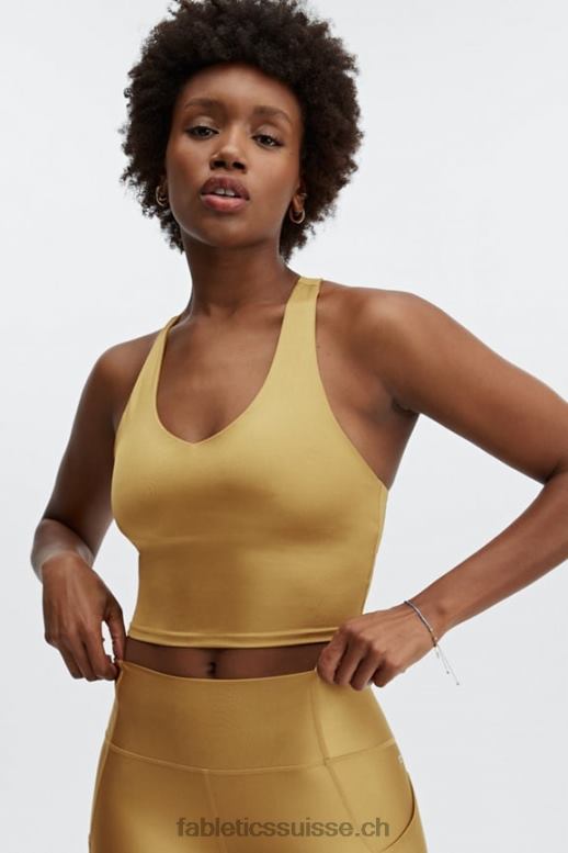 femmes débardeur à soutien-gorge intégré averie shine B0B6R2223 brillance de la brume bronze Fabletics