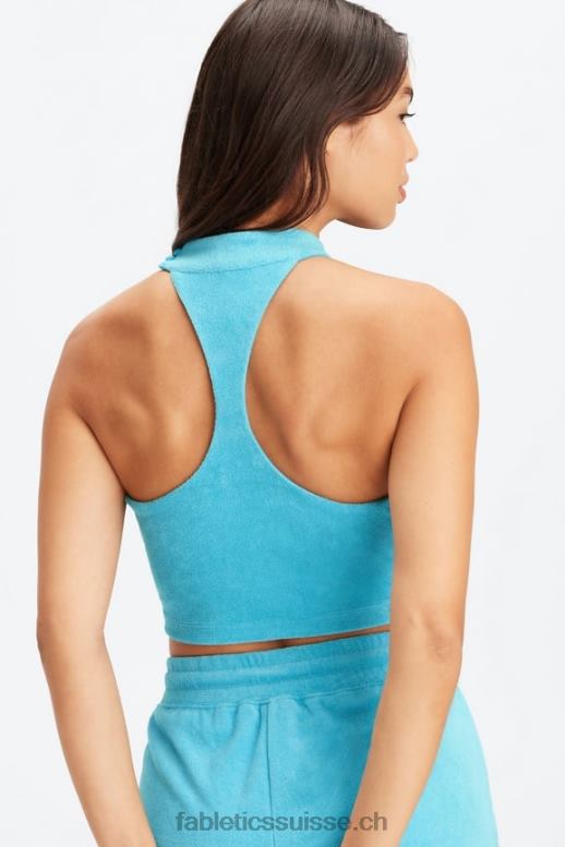 femmes débardeur à soutien-gorge intégré en éponge B0B6R2281 bleu aqua Fabletics