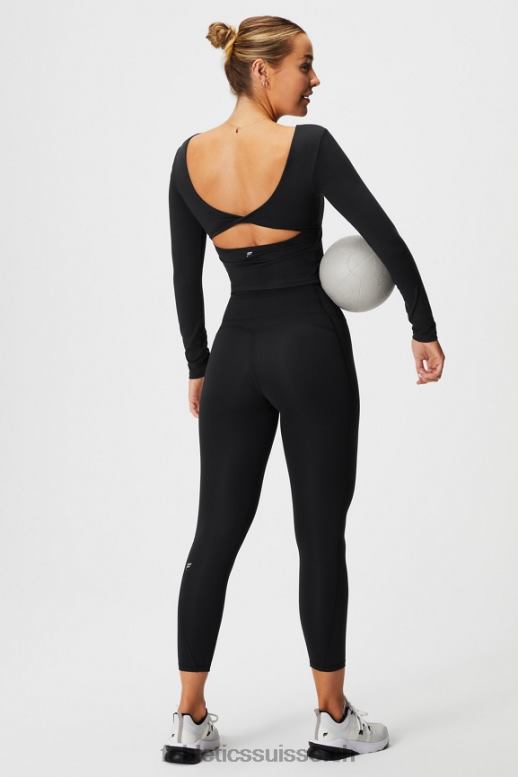 femmes haut à manches longues avec soutien-gorge intégré oasis twist B0B6R2197 noir Fabletics
