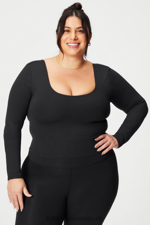 femmes haut à manches longues avec soutien-gorge intégré oasis twist B0B6R2198 noir Fabletics