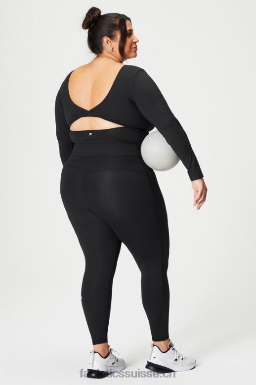 femmes haut à manches longues avec soutien-gorge intégré oasis twist B0B6R2198 noir Fabletics