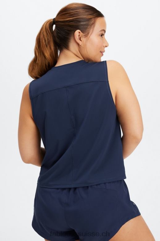 femmes phoenix respire réservoir musculaire B0B6R2264 bleu marine/logo réfléchissant Fabletics
