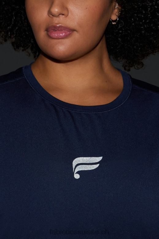 femmes phoenix respire réservoir musculaire B0B6R2265 bleu marine/logo réfléchissant Fabletics