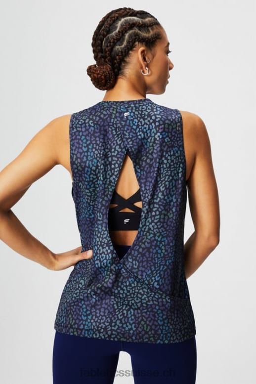 femmes réservoir arrière ouvert dry-flex B0B6R2120 carte thermique léopard Fabletics