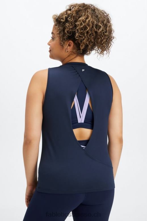 femmes réservoir arrière ouvert dry-flex B0B6R2123 bleu marine profond Fabletics