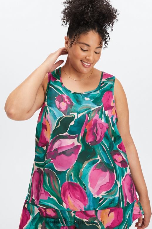 femmes réservoir de sommeil B0B6R2236 tulipes peintes Fabletics