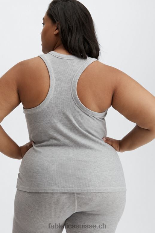 femmes réservoir à gaufres tinsley B0B6R2248 gris clair chiné Fabletics