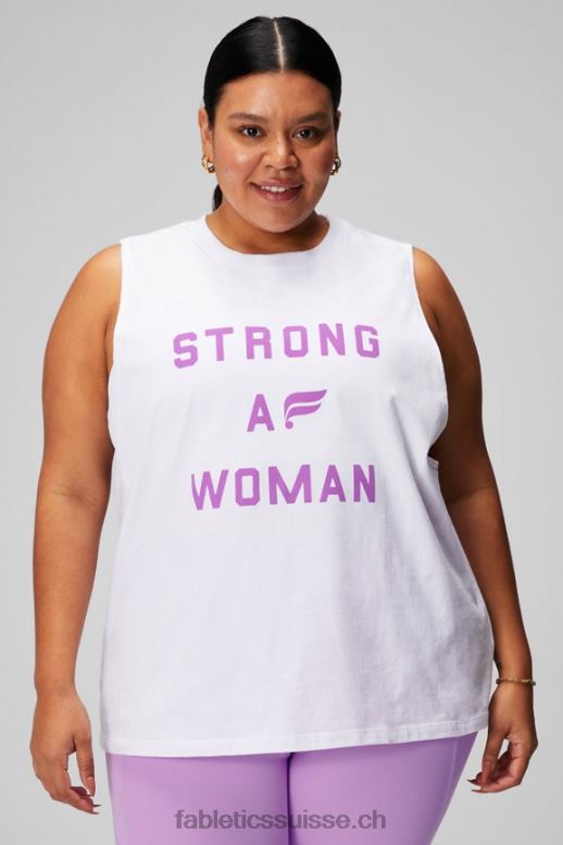 femmes réservoir musculaire de la journée internationale B0B6R2169 blanc classique/graphique Fabletics