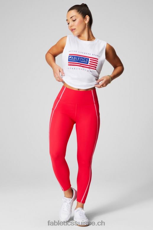 femmes réservoir musculaire mica B0B6R2170 graphique classique blanc/drapeau Fabletics