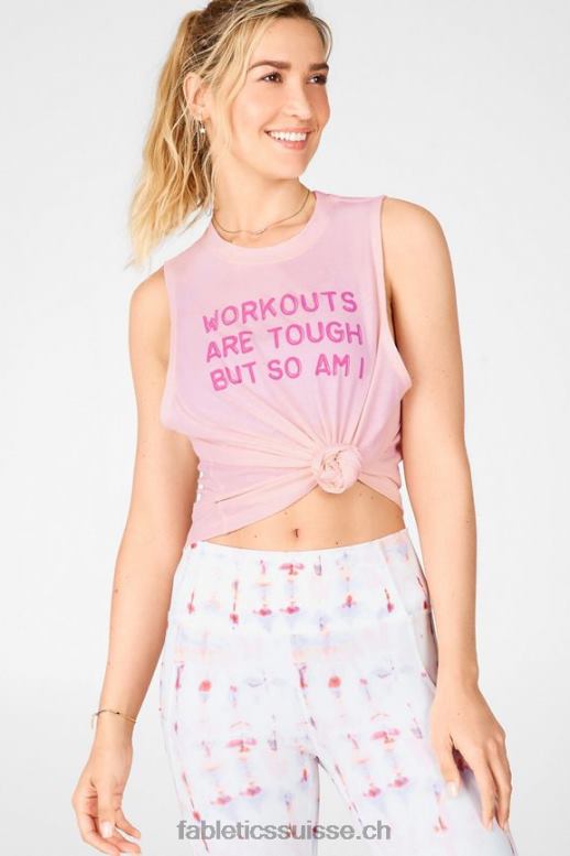 femmes réservoir musculaire recadrée B0B6R2416 rose rougissant Fabletics