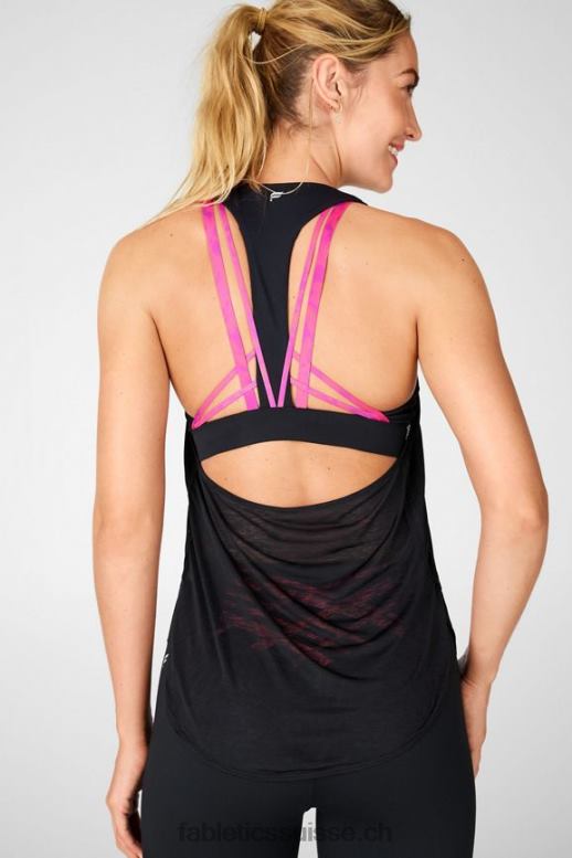 femmes soutien-gorge intégré boost B0B6R2385 teinture cravate noire/rose Fabletics