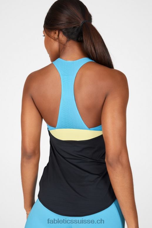 femmes soutien-gorge intégré éco-responsable B0B6R2401 noir/céruléen clair/crème de citron Fabletics