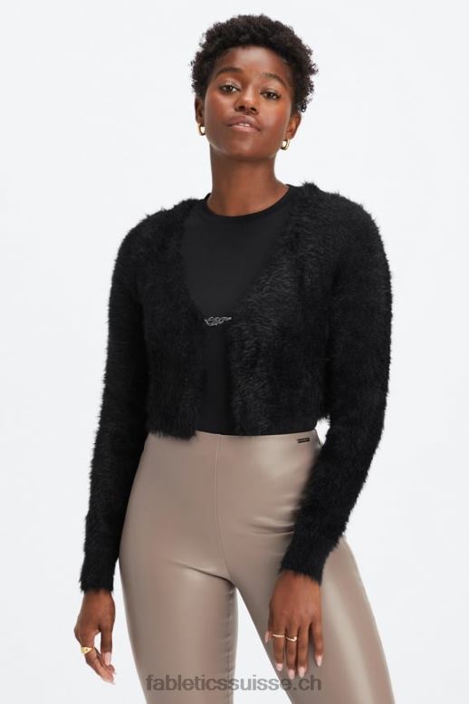 femmes cardigan court B0B6R2626 noir Fabletics