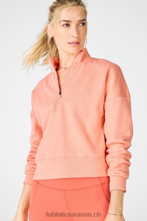 femmes catarina pull col montant demi zip B0B6R2532 fleurir Fabletics
