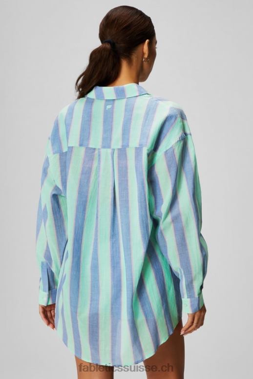 femmes chemise oversize en voile de coton B0B6R2585 bande de villégiature Fabletics