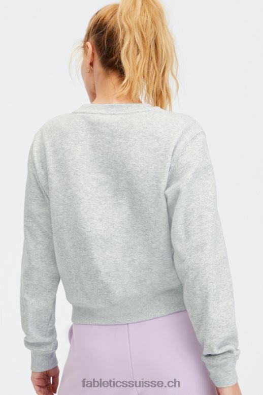 femmes col ras du cou classique incontournable B0B6R2646 gris clair chiné Fabletics