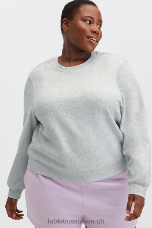 femmes col ras du cou classique incontournable B0B6R2647 gris clair chiné Fabletics