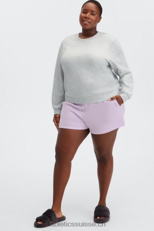 femmes col ras du cou classique incontournable B0B6R2647 gris clair chiné Fabletics