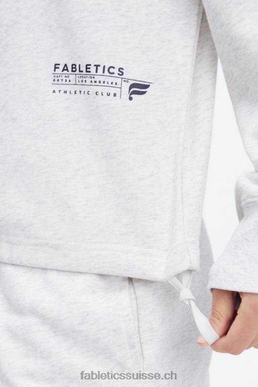 femmes col ras du cou court et léger B0B6R2652 soft grey heather/athletic club Fabletics