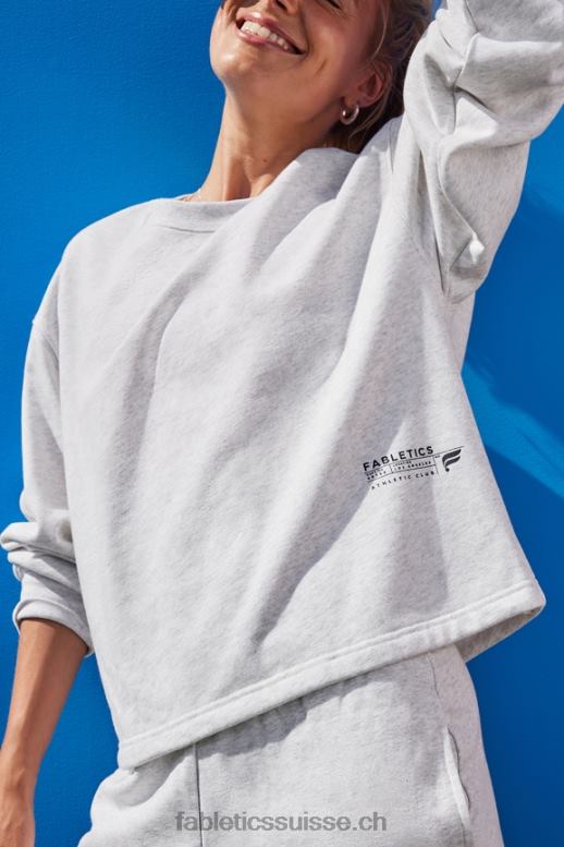 femmes col ras du cou court et léger B0B6R2652 soft grey heather/athletic club Fabletics