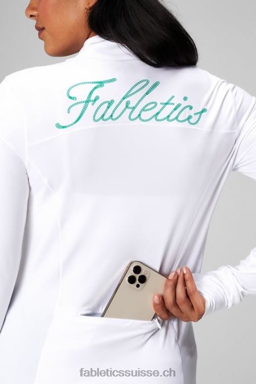 femmes couche intermédiaire à demi-zip phoenix B0B6R2579 blanc classique/graphique Fabletics