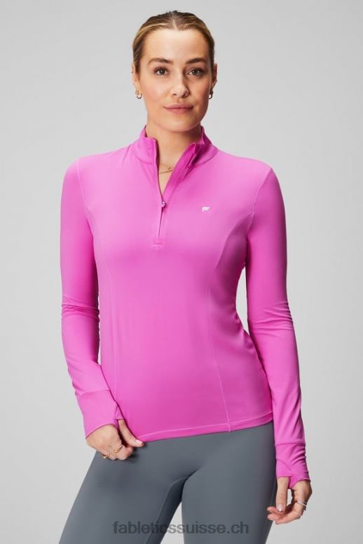 femmes couche intermédiaire à demi-zip phoenix B0B6R2580 évasion/logo rose Fabletics