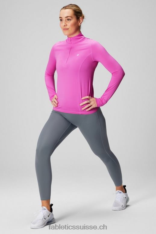femmes couche intermédiaire à demi-zip phoenix B0B6R2580 évasion/logo rose Fabletics