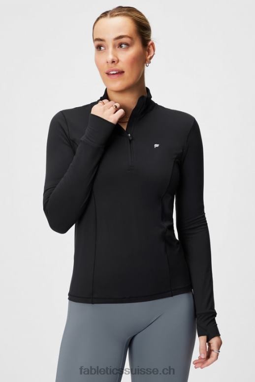 femmes couche intermédiaire à demi-zip phoenix B0B6R2581 noir Fabletics