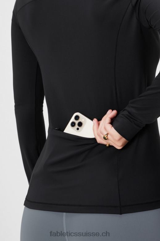 femmes couche intermédiaire à demi-zip phoenix B0B6R2581 noir Fabletics