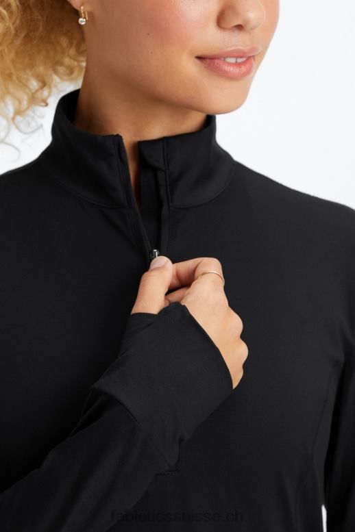 femmes couche intermédiaire à demi-zip phoenix B0B6R2583 noir Fabletics