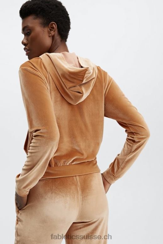femmes donna sweat à capuche en velours B0B6R2505 miel léger Fabletics