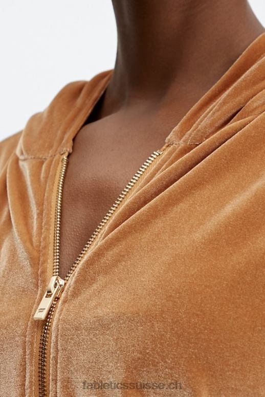 femmes donna sweat à capuche en velours B0B6R2505 miel léger Fabletics