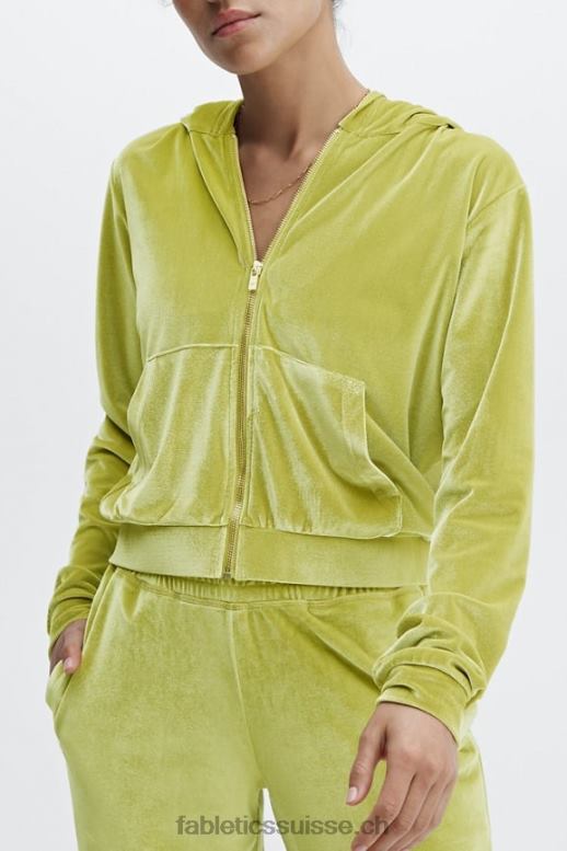 femmes donna sweat à capuche en velours B0B6R2506 feuille d'or Fabletics