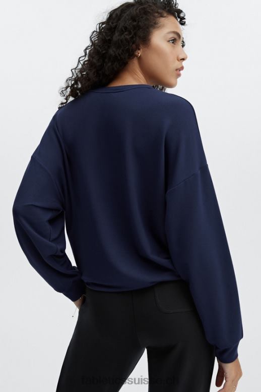 femmes pull cintré de luxe B0B6R2426 bleu marine profond Fabletics