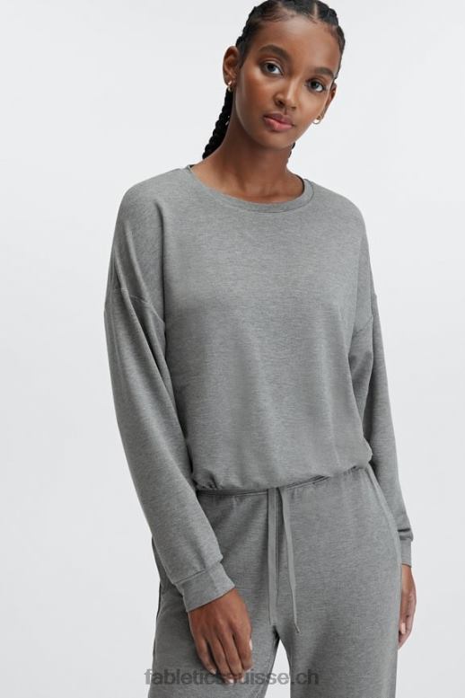 femmes pull cintré de luxe B0B6R2427 bruyère anthracite Fabletics