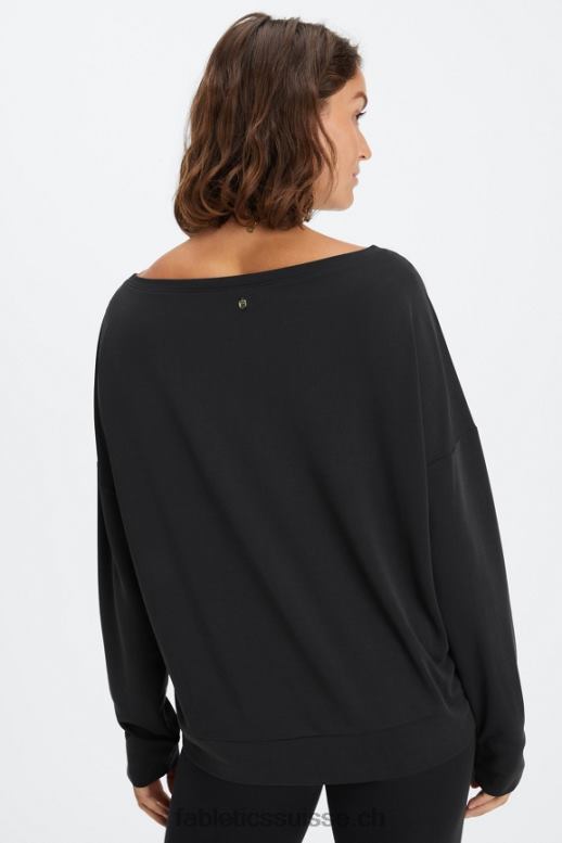 femmes pull à encolure bateau en maille éco-élégante B0B6R2436 noir Fabletics
