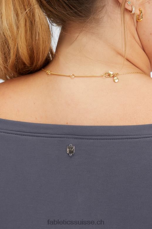 femmes pull à encolure bateau en maille éco-élégante B0B6R2438 étain Fabletics