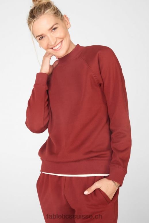 femmes pull james à manches longues B0B6R2540 rouge ombrie Fabletics