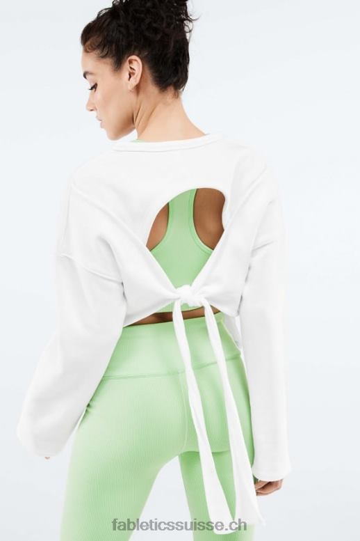 femmes pull à manches longues et dos ouvert skye B0B6R2525 blanc doux Fabletics
