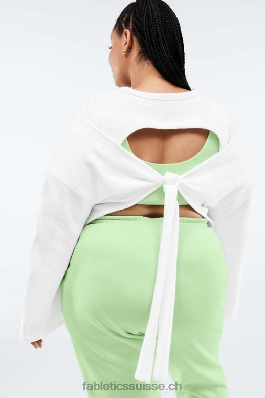 femmes pull à manches longues et dos ouvert skye B0B6R2526 blanc doux Fabletics