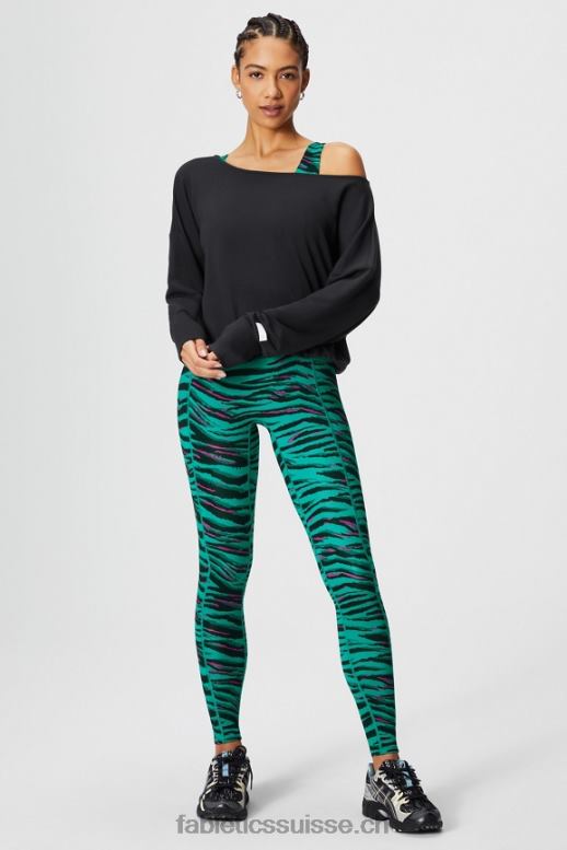 femmes pull à épaules dénudées en tissu éponge de luxe B0B6R2423 noir Fabletics