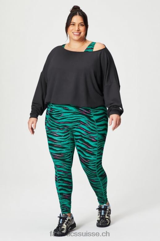 femmes pull à épaules dénudées en tissu éponge de luxe B0B6R2424 noir Fabletics