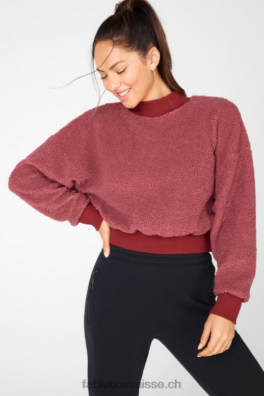 femmes pull polaire malia B0B6R2552 rouge foncé/brique Fabletics