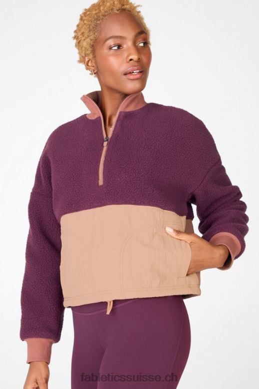 femmes pull polaire mallory B0B6R2555 bordeaux/acajou/driftscape Fabletics