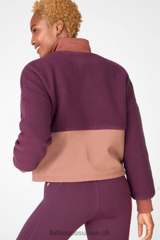 femmes pull polaire mallory B0B6R2555 bordeaux/acajou/driftscape Fabletics