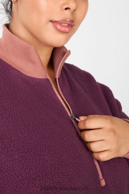 femmes pull polaire mallory B0B6R2556 bordeaux/acajou/driftscape Fabletics