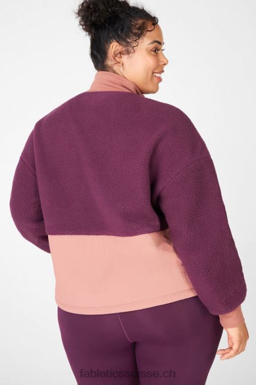 femmes pull polaire mallory B0B6R2556 bordeaux/acajou/driftscape Fabletics