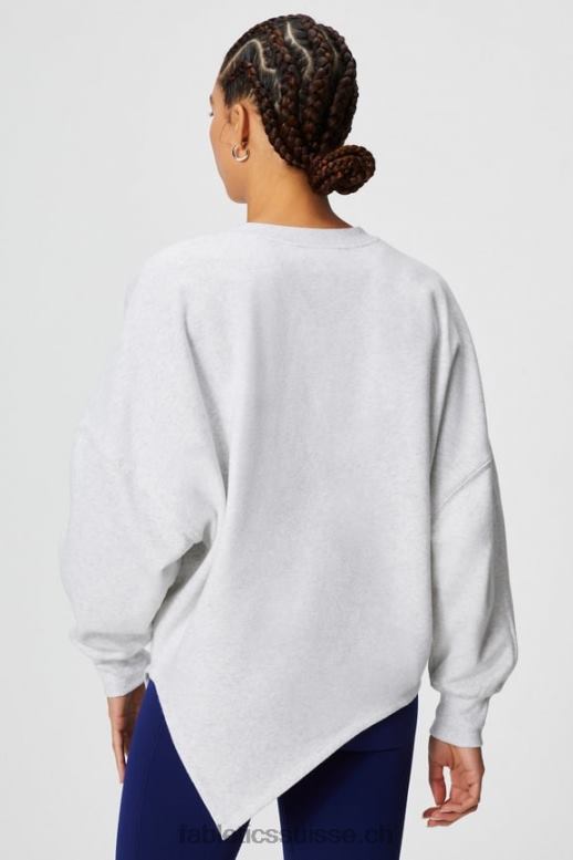 femmes sweat asymétrique en polaire forever B0B6R2460 gris doux chiné Fabletics