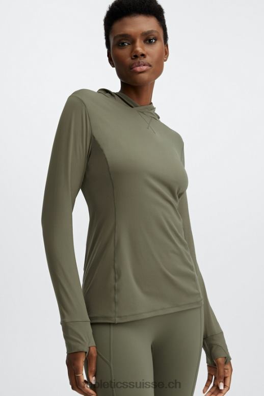 femmes sweat à capuche Phoenix Run B0B6R2469 vert ardoise Fabletics