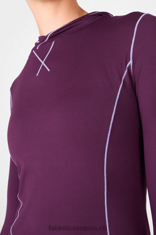femmes sweat à capuche Phoenix Run B0B6R2471 prune parfaite/violette Fabletics